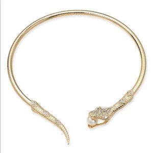 Thalia Sodi Crystal and Pearl Snake Choker